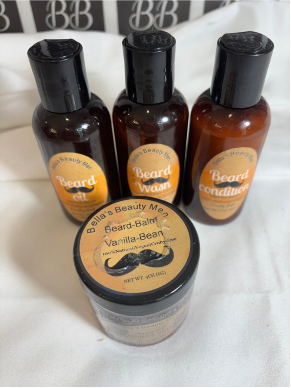 Men's Beard Care Set Oil Wash Conditioner Balm Vegan Natural B Beauty #V63P x13